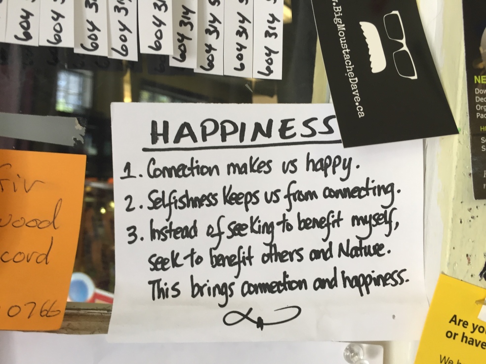 Sign about happiness